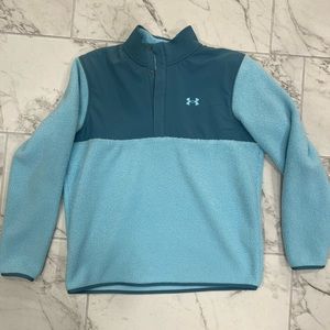 Under Armour Men Sherpa Sweater Fleece Half Zip Borg Pullover UA Golf Top Sz XL